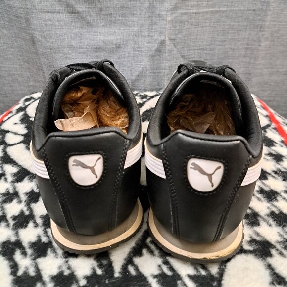 %Puma Roma Classic Men's Sz 13 Black White Sneakers / A 42 - Picture 5 of 11